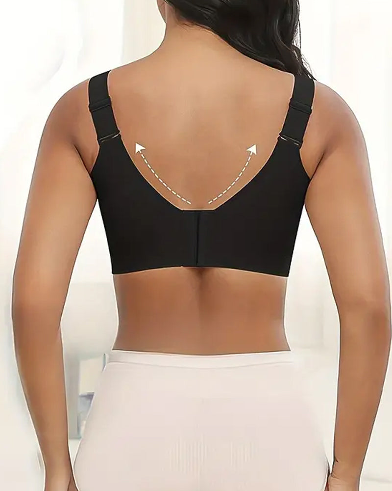 Women's Solid Color Four Rows Adjustable Wireless Bra