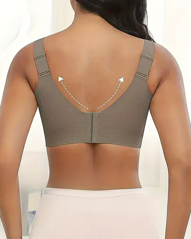 Women's Solid Color Four Rows Adjustable Wireless Bra