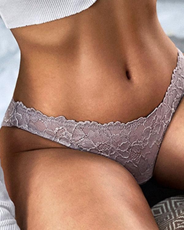 Female Lace Crystal Hollow Out Panties