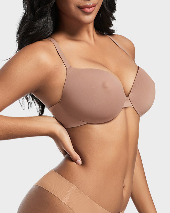 Nipple Push-Up Bra - Coffee