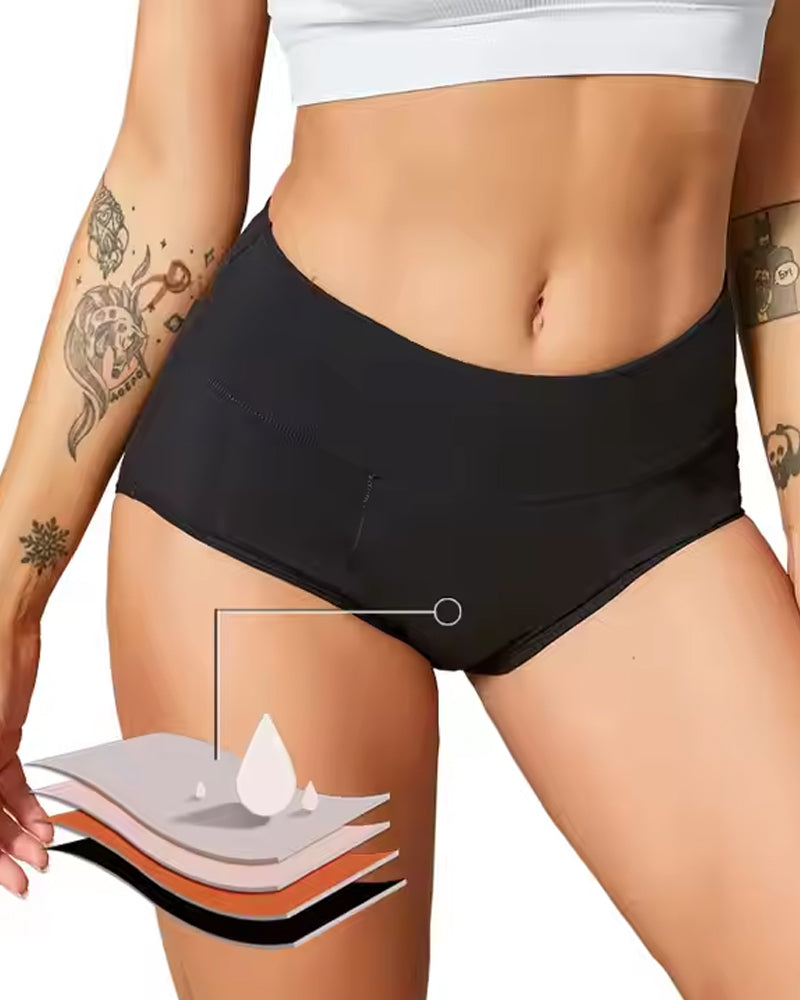 Women's 4-Layer Highly Absorbent Cotton Menstrual Period Panties