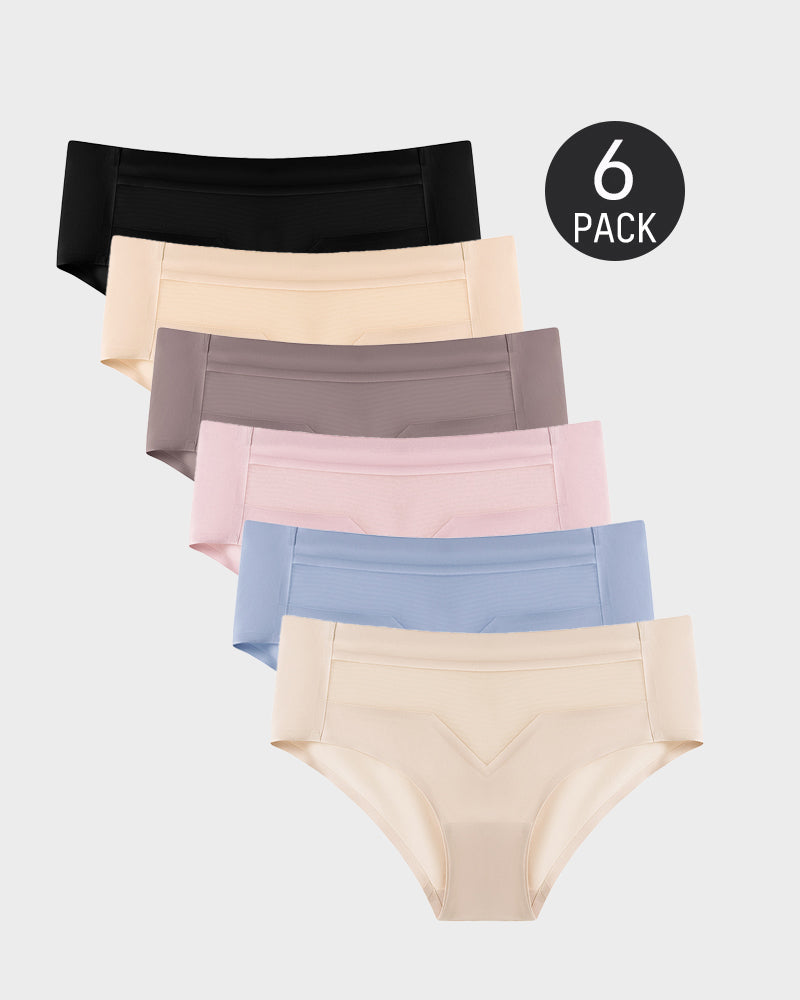 Mid-Waist Ice Silk Naked Invisible Underwear