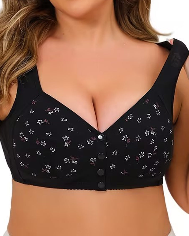 Printed Front Buckle Bra