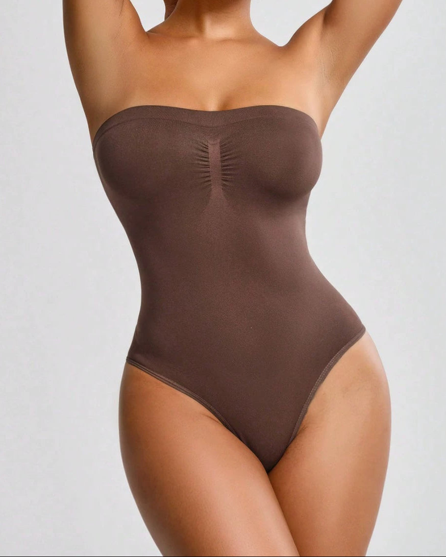 Strapless Seamless Tummy Control Butt Lifting Thong Bodysuit