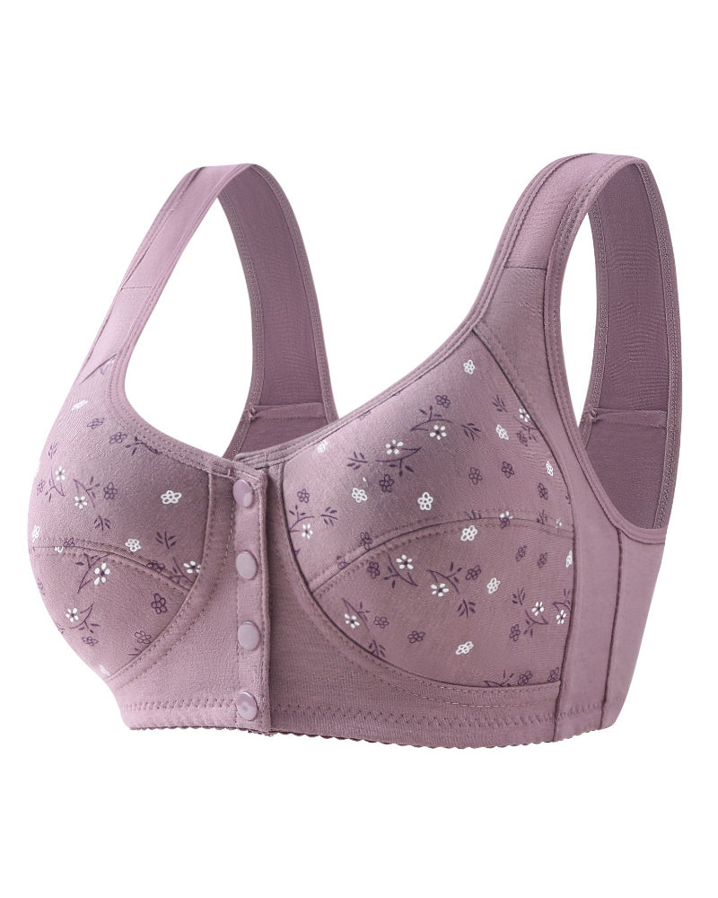 Printed Front Buckle Bra