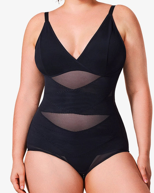 See-Through Mesh Waist-Lifting Bust-Supporting Bodysuit