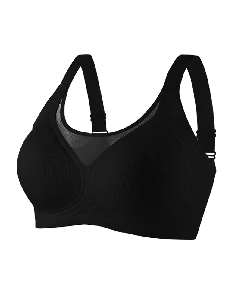 V-neck Push-up Wireless Lace Stretchy Bra