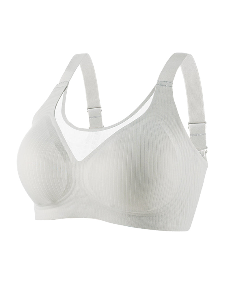 V-neck Push-up Wireless Lace Stretchy Bra