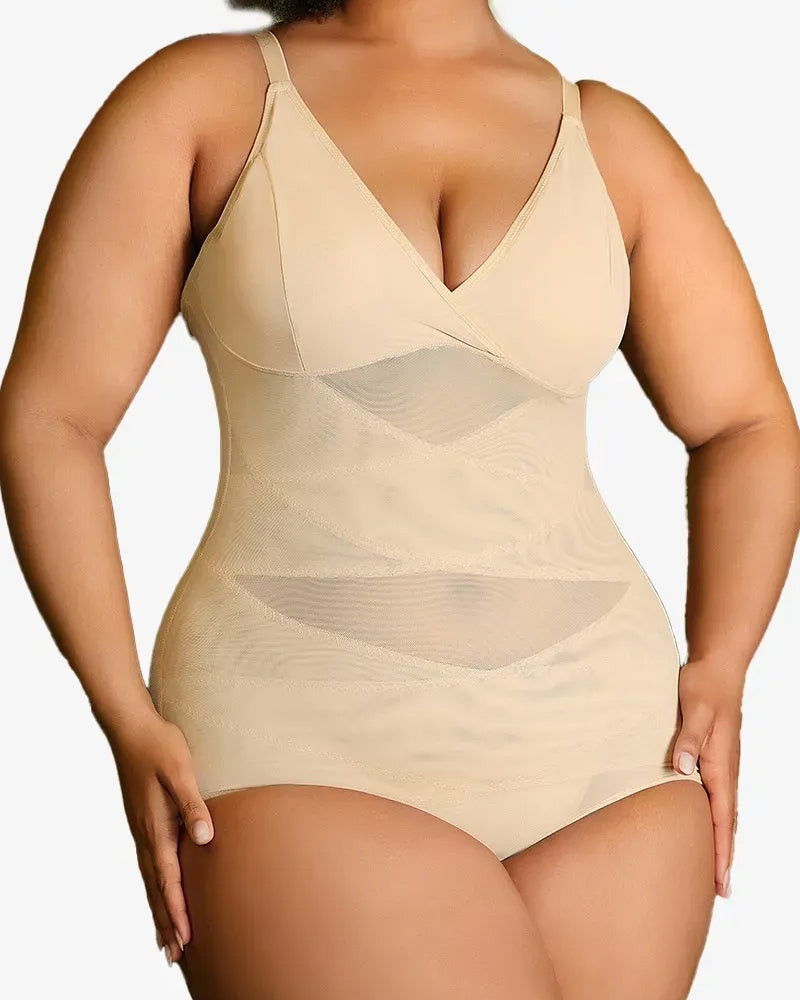 See-Through Mesh Waist-Lifting Bust-Supporting Bodysuit