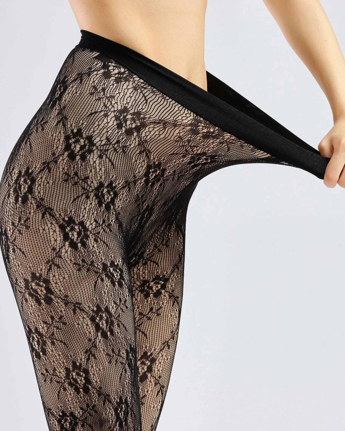 Lace Pattern Plus Velvet Warm Leggings