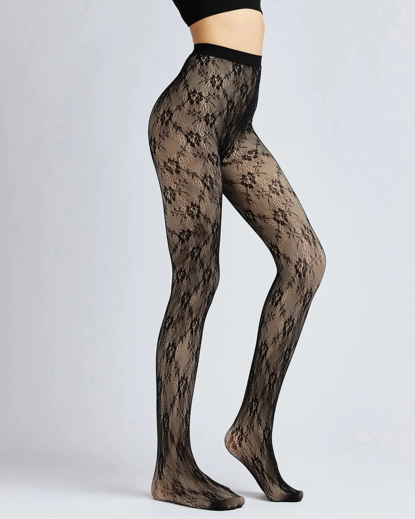 Lace Pattern Plus Velvet Warm Leggings