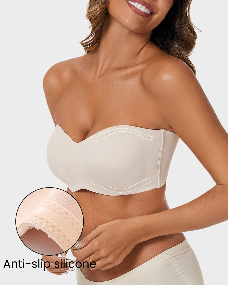 [2-Pack] Full Support Non-Slip Convertible Bandeau Bra