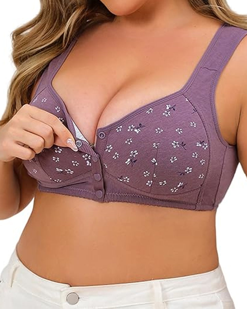 Printed Front Buckle Bra