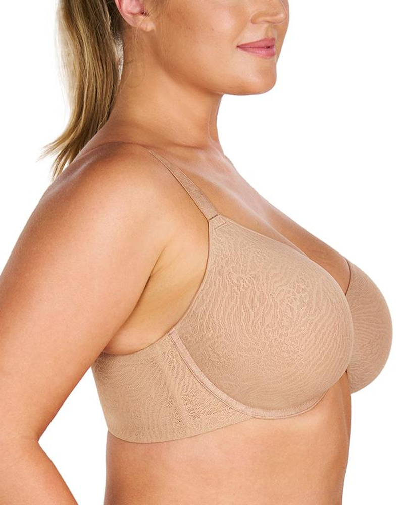 Plus Size Full Coverage MeshLightly Padded Lined Adjustable StrapsUnderwire T-Shirt Bra