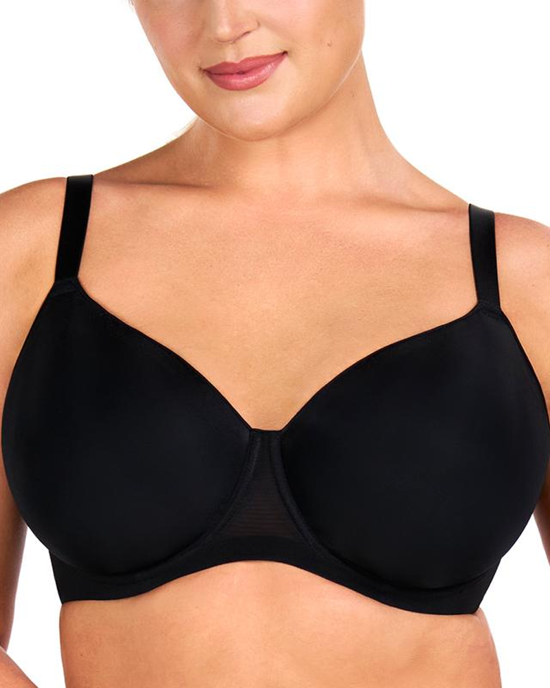 Plus Size Full Coverage MeshLightly Padded Lined Adjustable StrapsUnderwire T-Shirt Bra