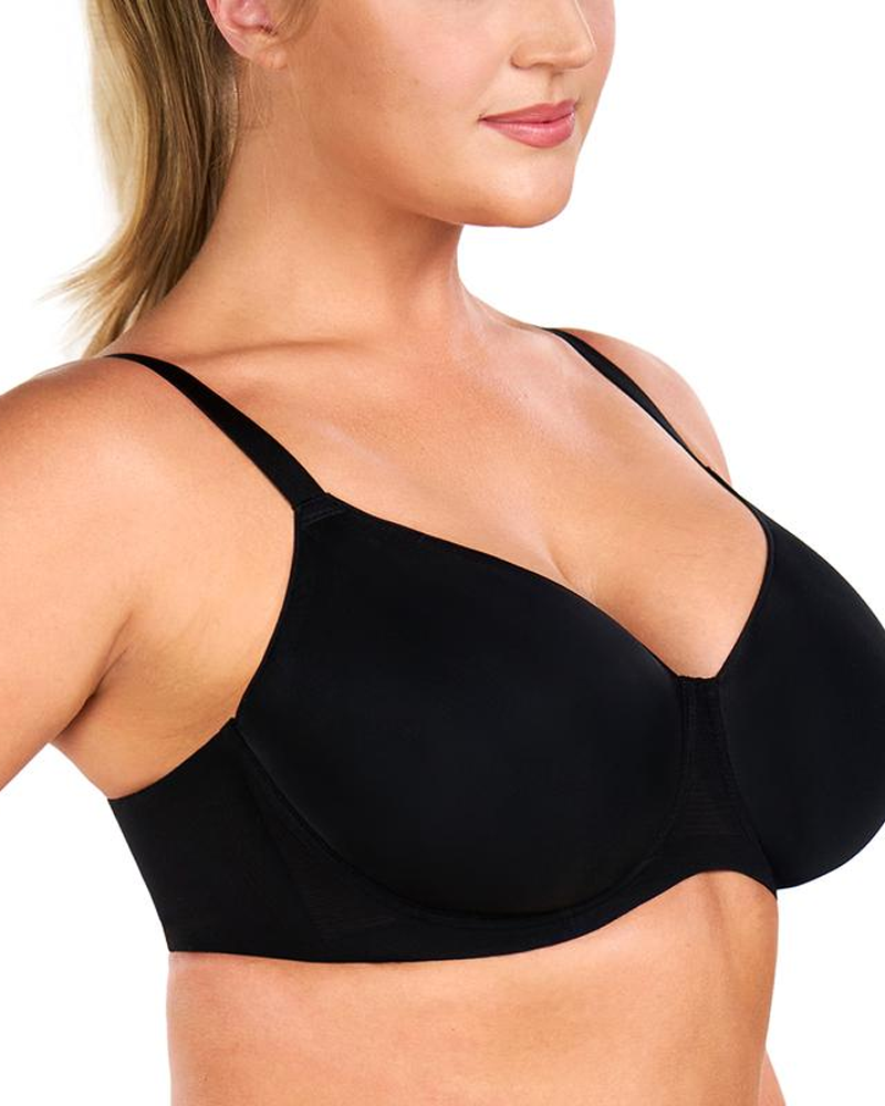 Plus Size Full Coverage MeshLightly Padded Lined Adjustable StrapsUnderwire T-Shirt Bra