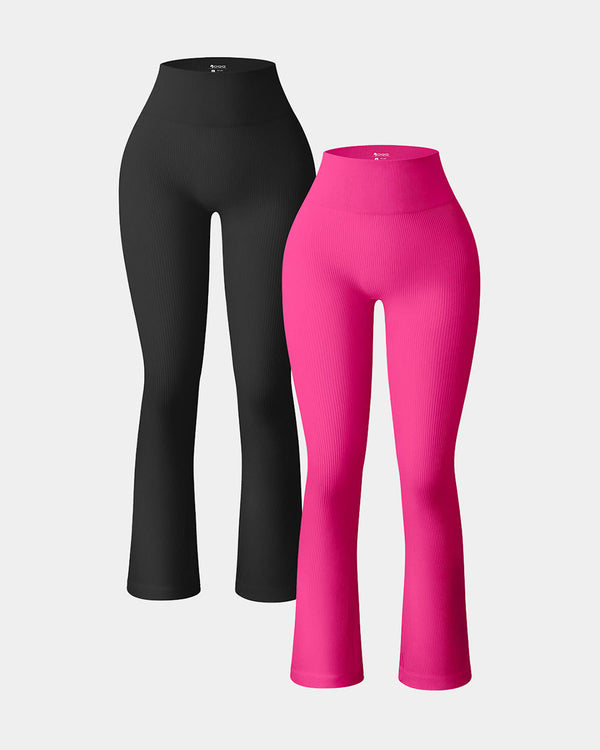 High Waist Flare Leggings[2 Pieces]