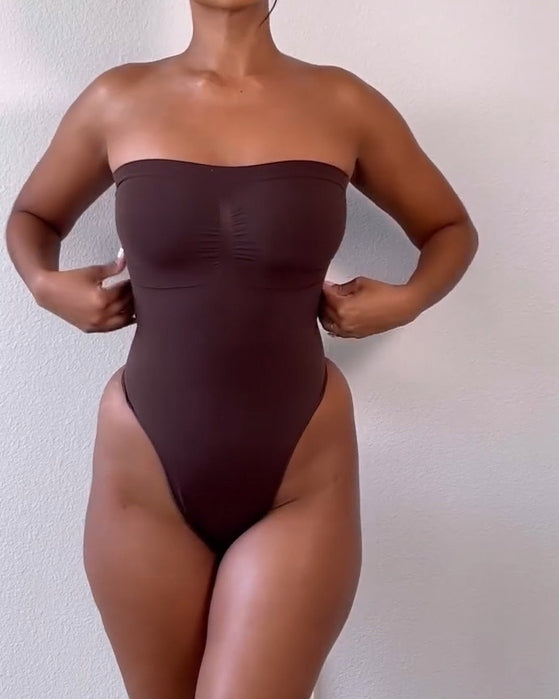 Strapless Seamless Tummy Control Butt Lifting Thong Bodysuit