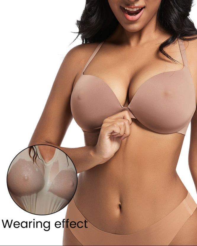 Nipple Push-Up Bra - Coffee