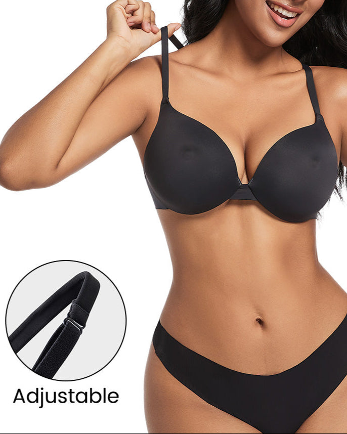 Nipple Push-Up Bra - Black