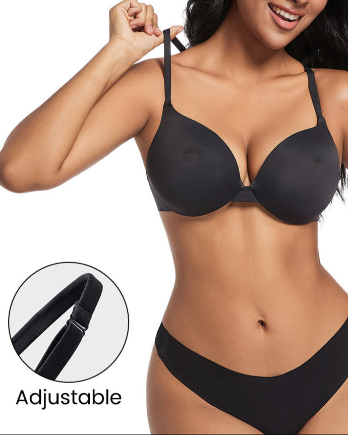 Nipple Push-Up Bra - Coffee