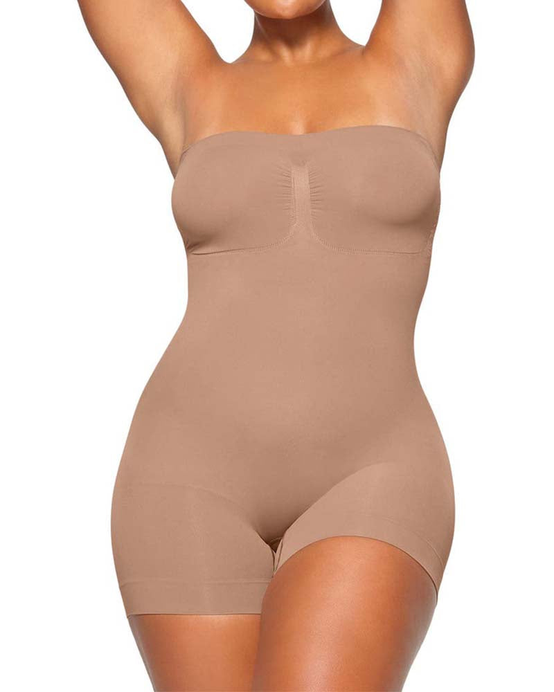 Slimming Sleeveless Bodysuit With Removable Shoulder Strap