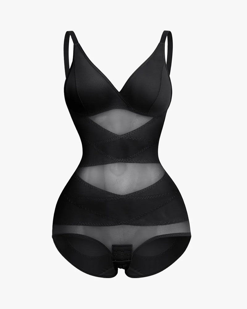 See-Through Mesh Waist-Lifting Bust-Supporting Bodysuit