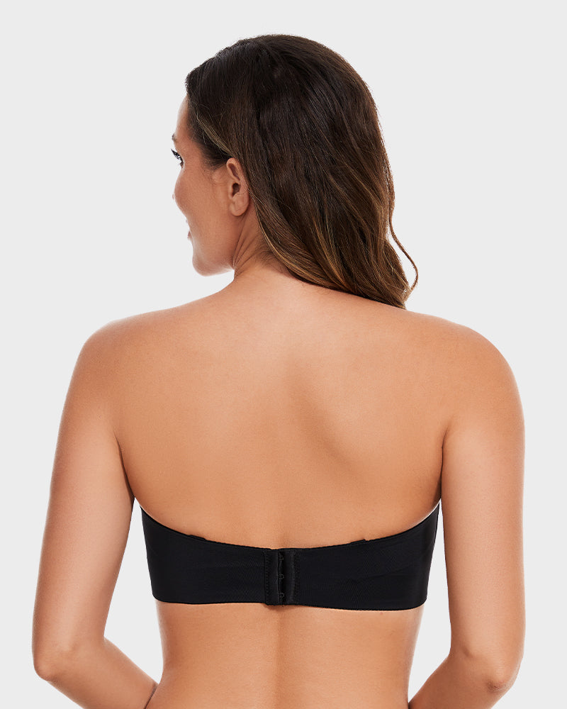 Full Support Non-Slip Convertible Bandeau Bra - Black