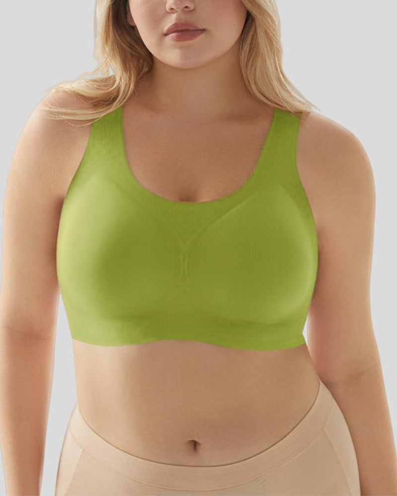 Seamless and Wireless Magic-uplifting Full Coverage Fixed Padding Sports Bra