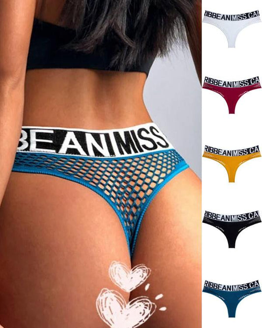 Female Letter Print Net Underwear