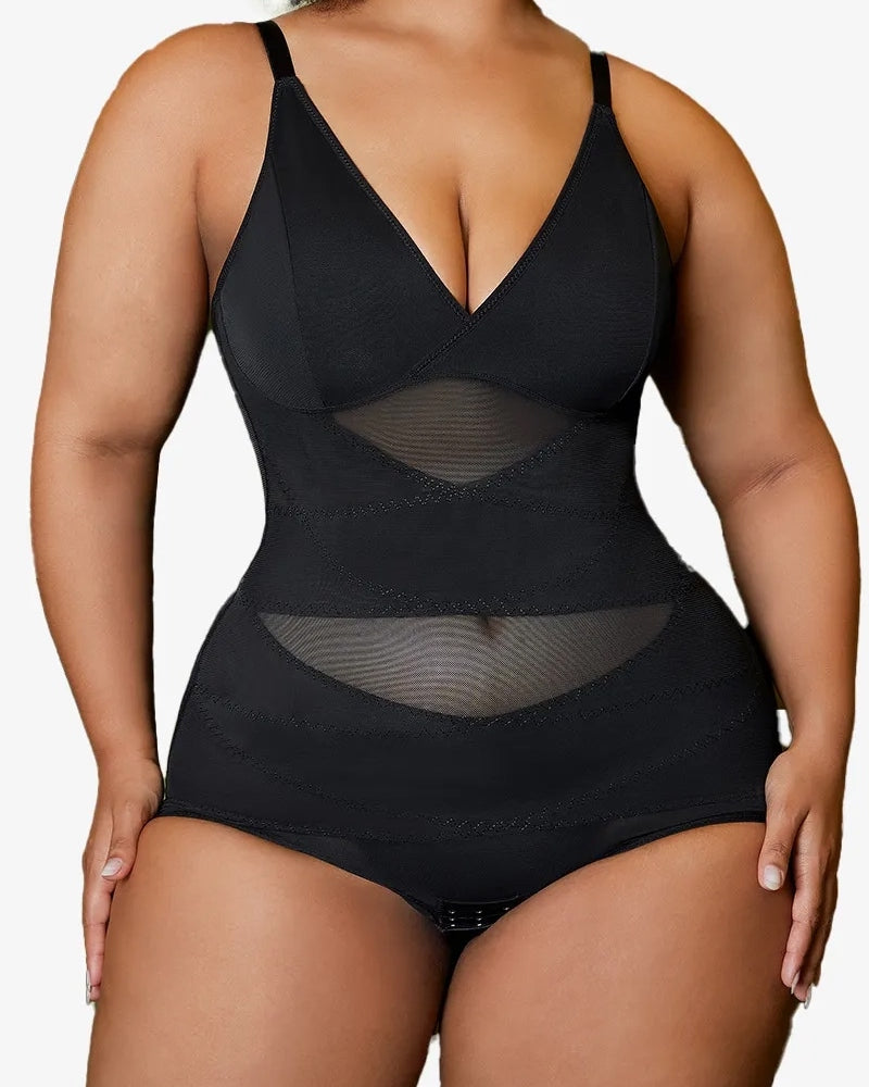 See-Through Mesh Waist-Lifting Bust-Supporting Bodysuit