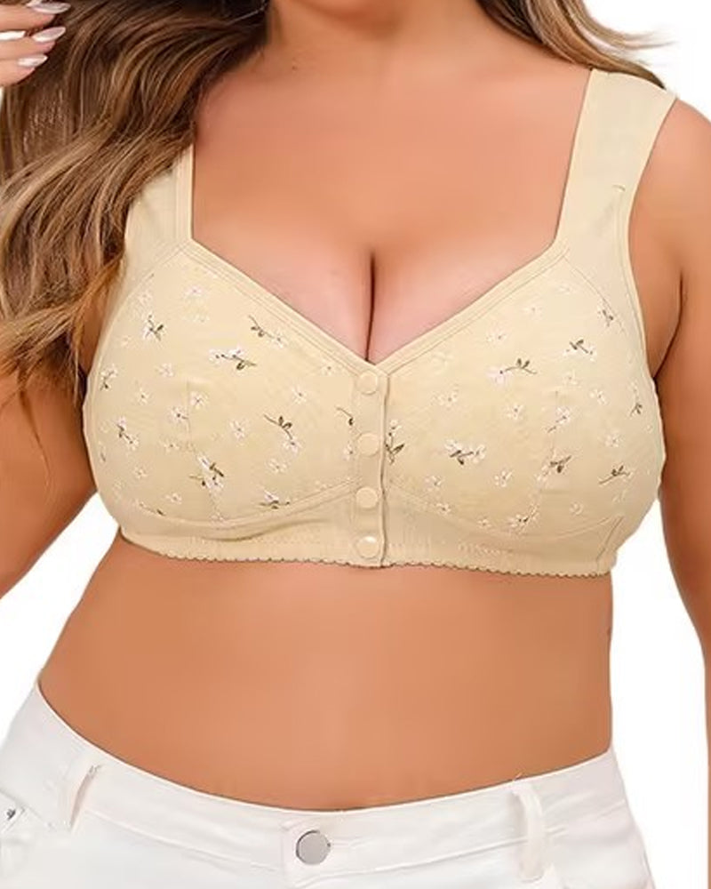 Printed Front Buckle Bra