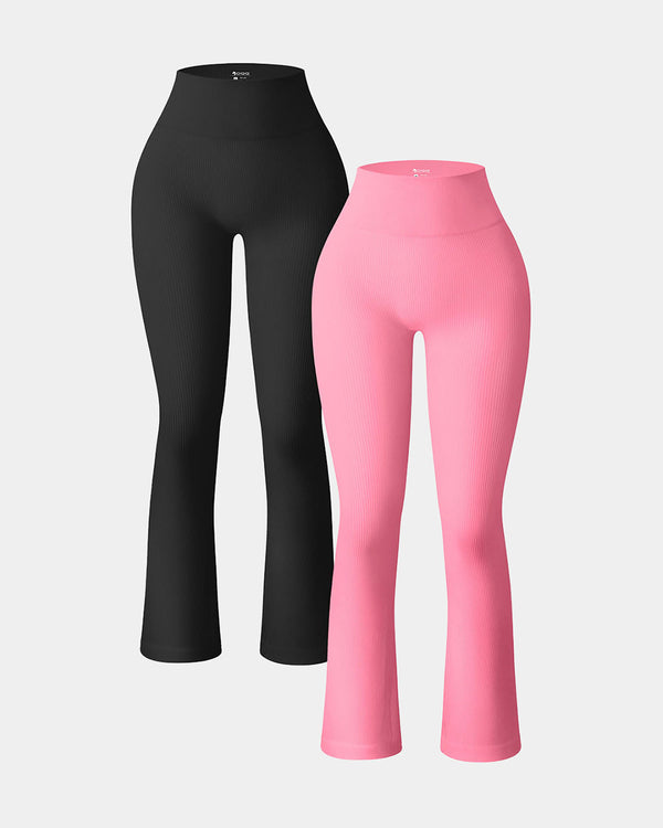 High Waist Flare Leggings[2 Pieces]