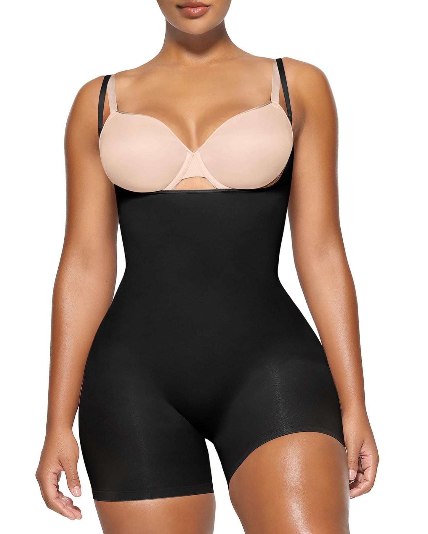 Open Bust Mid Thigh Seamless Sculpting Body Shaper