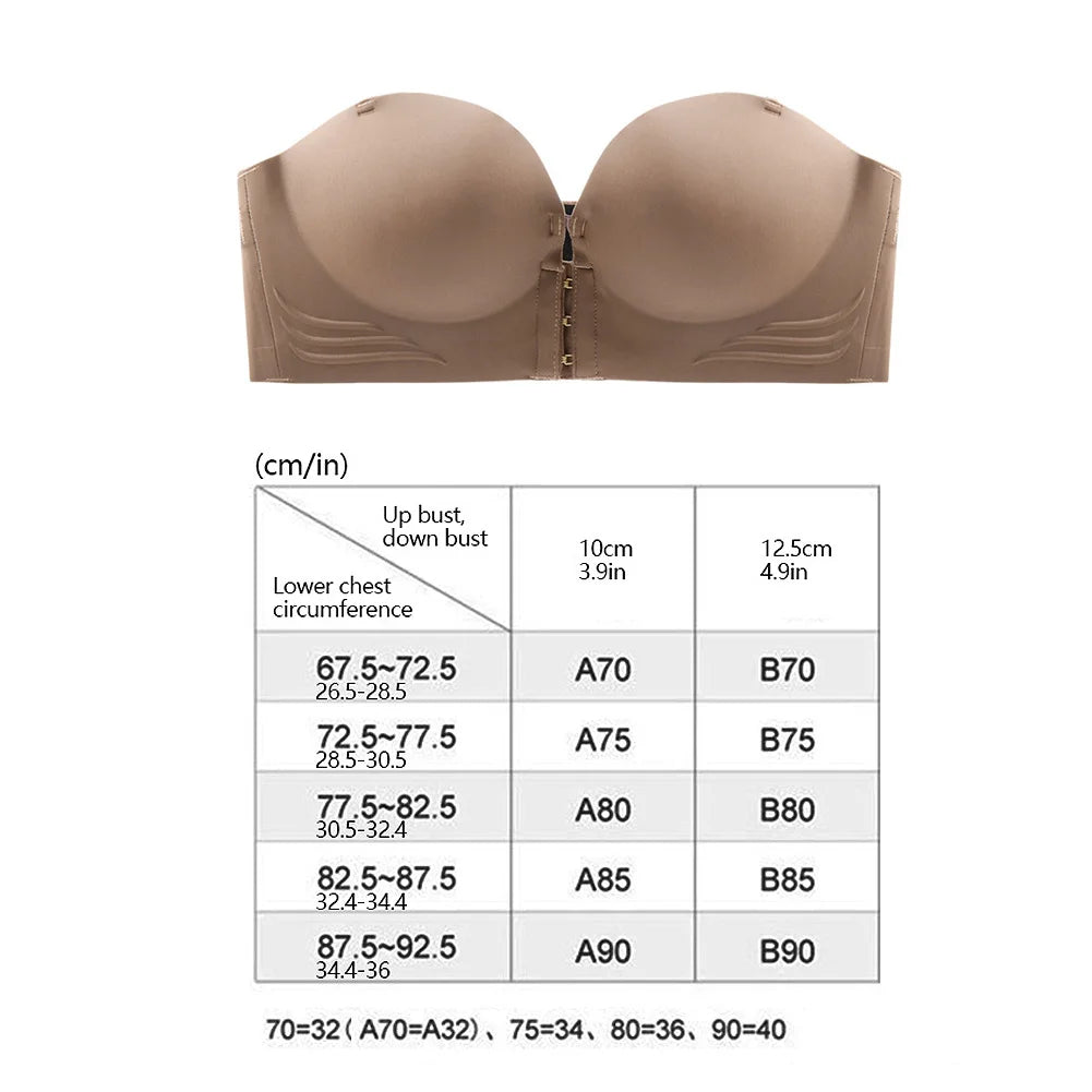 Women's Non-Slip Front Buckle Removable Shoulder Strap Bra