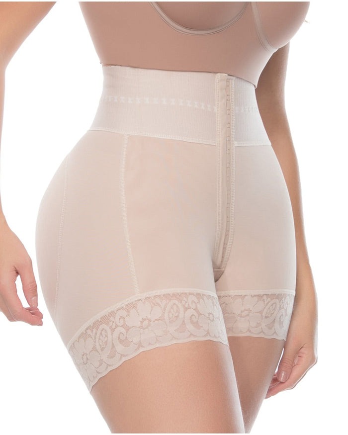 High-Waisted Double Compression Bbl Shorts With Mid-Section Tummy Control Bottoms