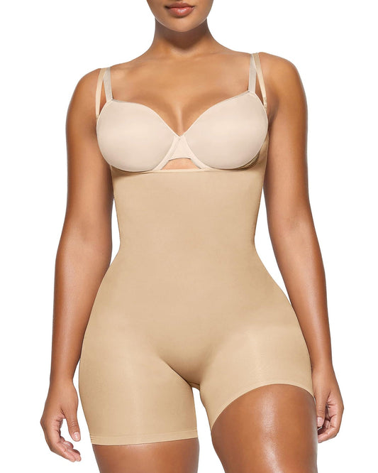 Open Bust Mid Thigh Seamless Sculpting Body Shaper