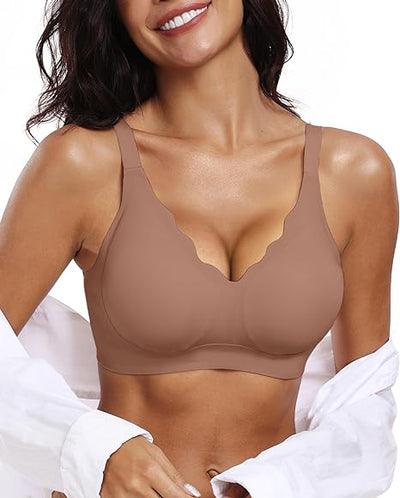 Scalloped Wireless Push Up Bras