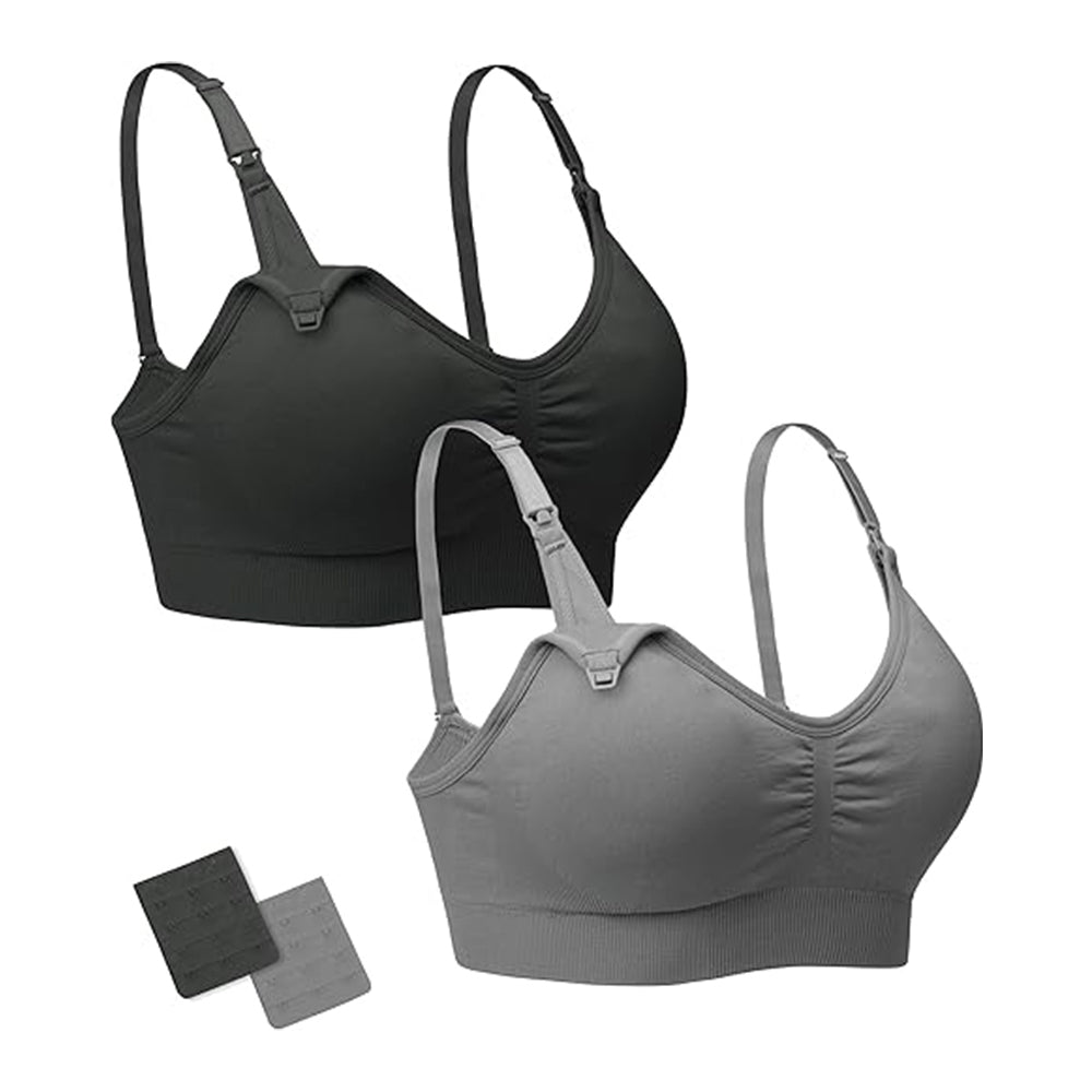 3PACK or 2PACK Full Bust Seamless Nursing Maternity Bras Bralette with Extra Bra Extenders & Clips