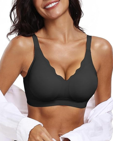 Scalloped Wireless Push Up Bras