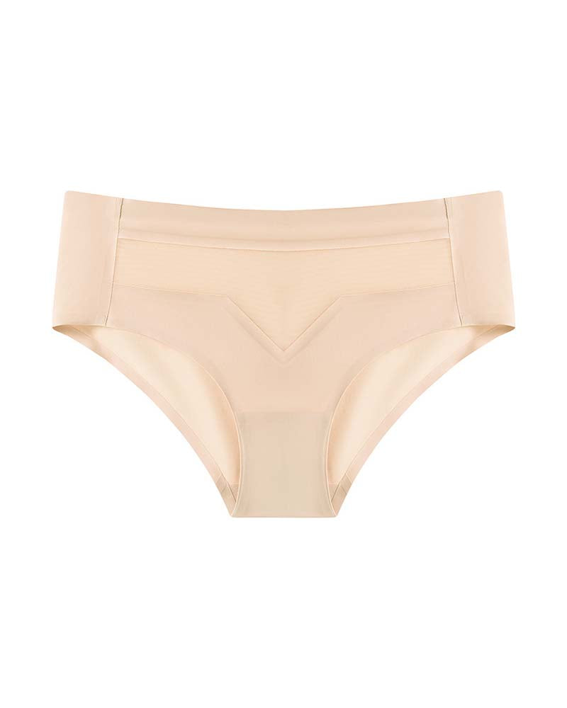 Mid-Waist Ice Silk Naked Invisible Underwear