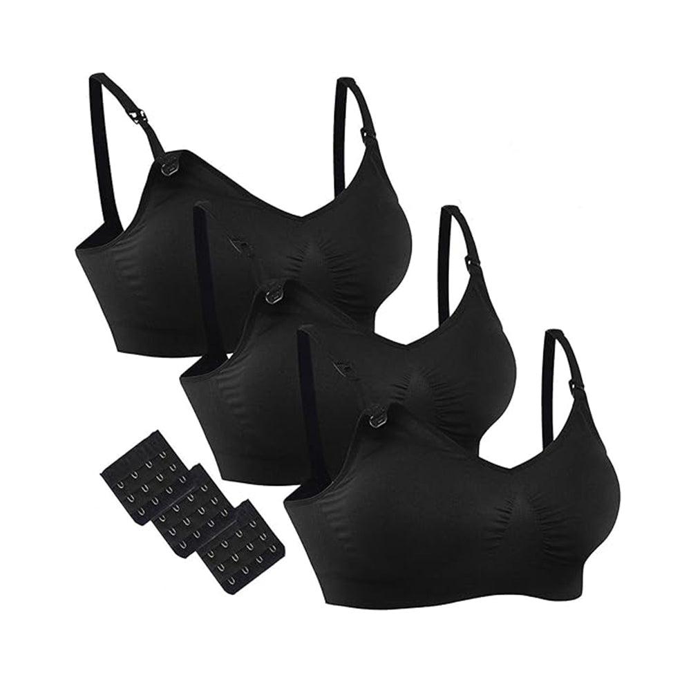 3PACK or 2PACK Full Bust Seamless Nursing Maternity Bras Bralette with Extra Bra Extenders & Clips