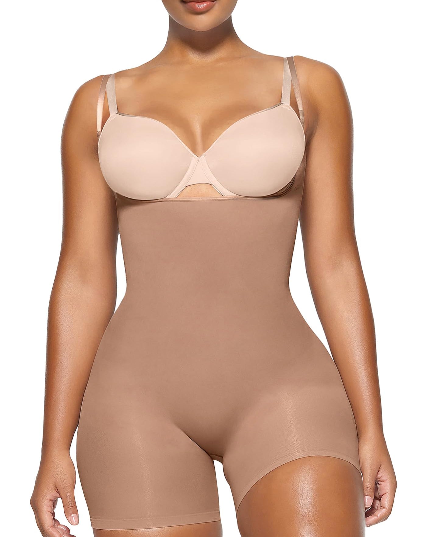 Open Bust Mid Thigh Seamless Sculpting Body Shaper