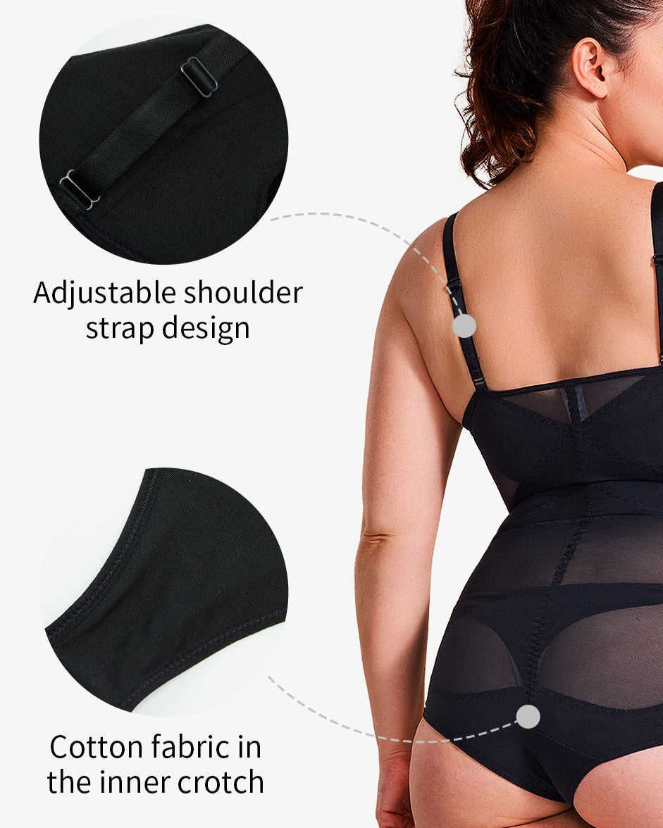 See-Through Mesh Waist-Lifting Bust-Supporting Bodysuit