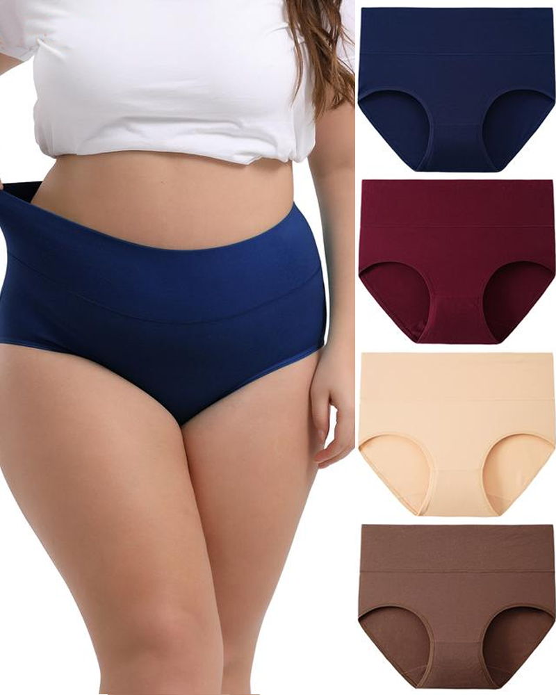 Large Size High Waisted Cotton Underwear