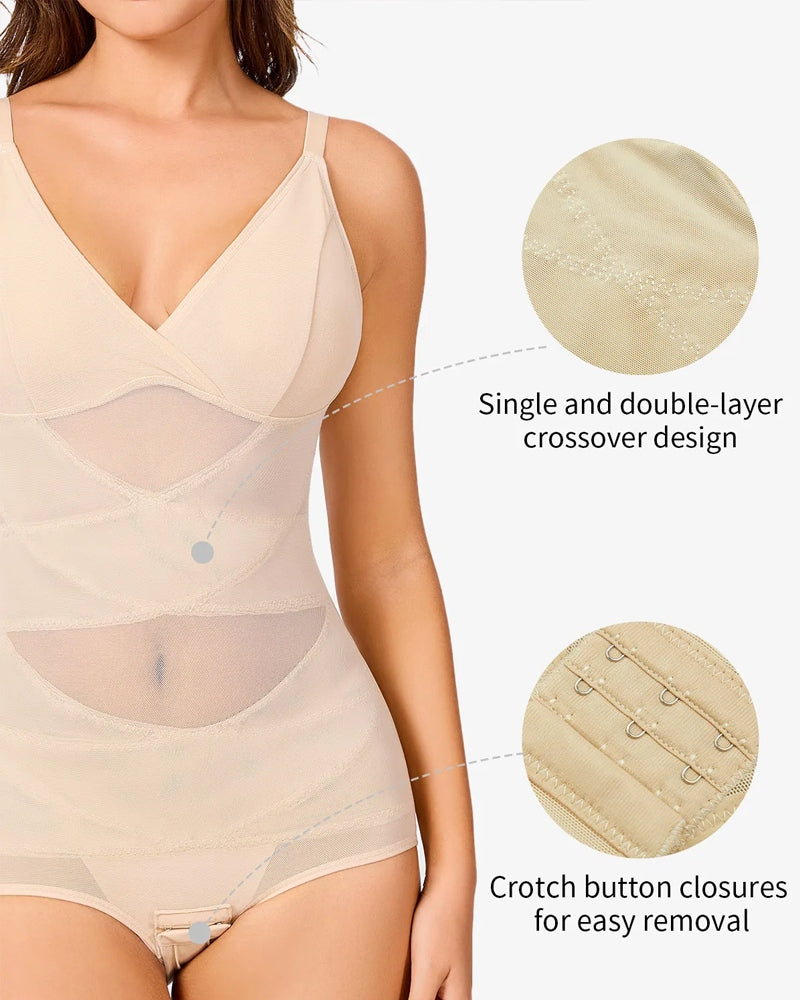 See-Through Mesh Waist-Lifting Bust-Supporting Bodysuit