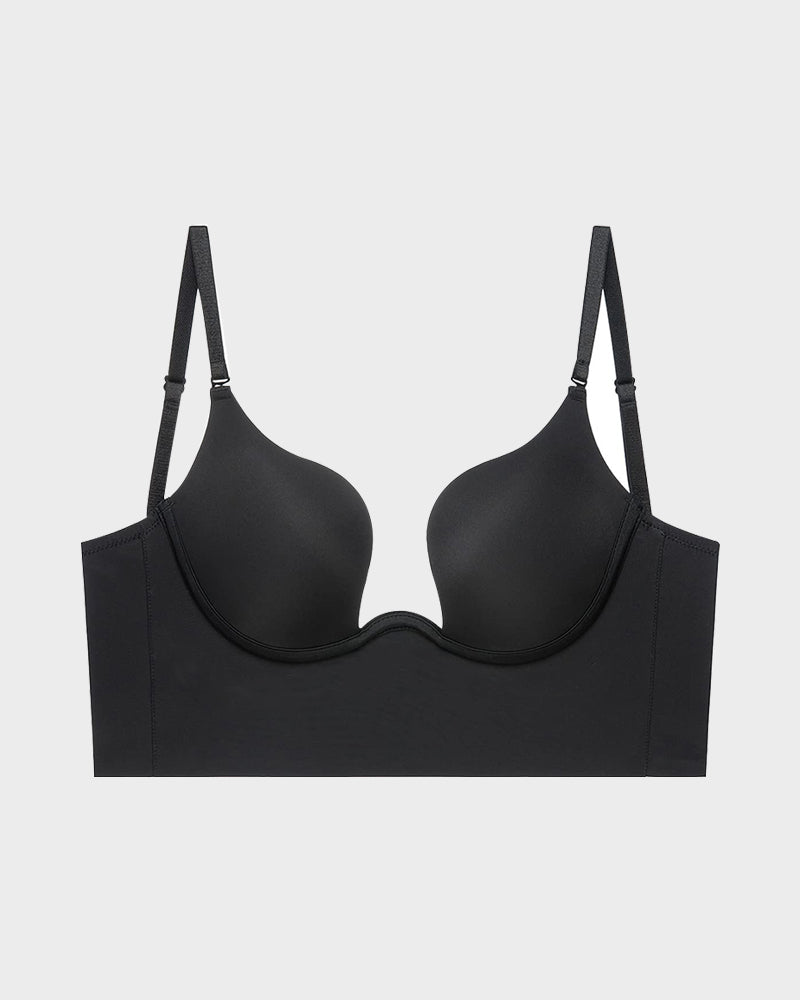 [2 Pack]Low Back Secret Plunge Bra - Black+Beige