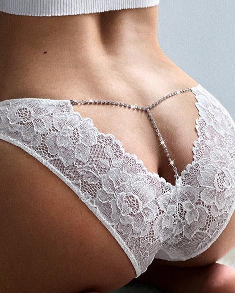 Female Lace Crystal Hollow Out Panties