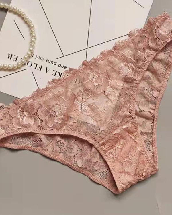 Female Lace Crystal Hollow Out Panties