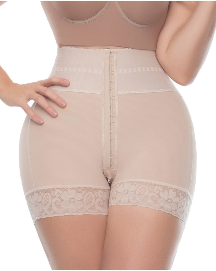 High-Waisted Double Compression Bbl Shorts With Mid-Section Tummy Control Bottoms